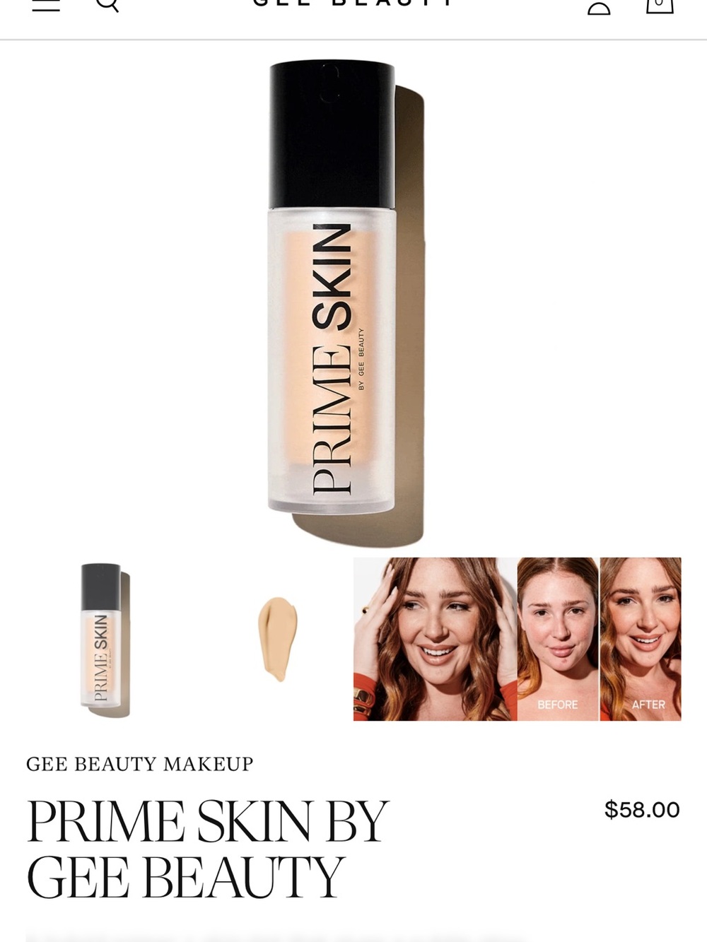 Gee Beauty Prime Skin Primer in Prime 1 80% Full
